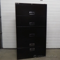 Albert White Black 5 Drawer Lateral File Cabinet, Locking